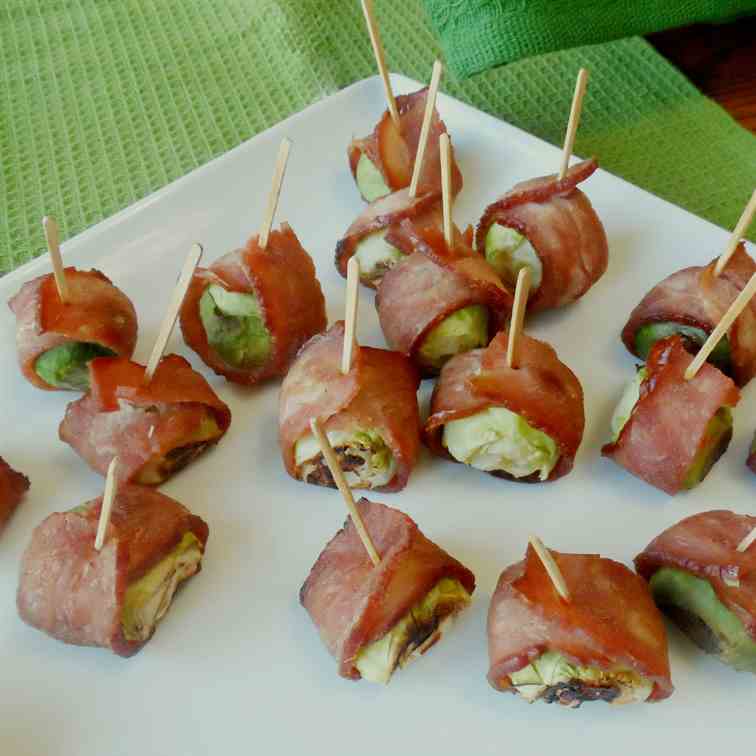 Turkey Bacon Wrapped Brussels Sprouts