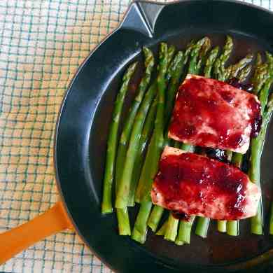 Berry Glazed Salmon w/ Asparagus