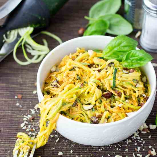 Zoodles with Hazelnut-Carrot Sauce