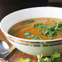 Thai pumpkin & red lentil soup