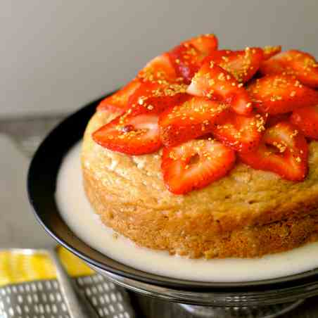 Vegan Tres Leches Cake With Strawberries