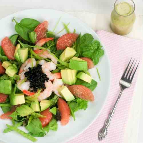 Shrimp, Avocado and Pink Grapefruit Salad