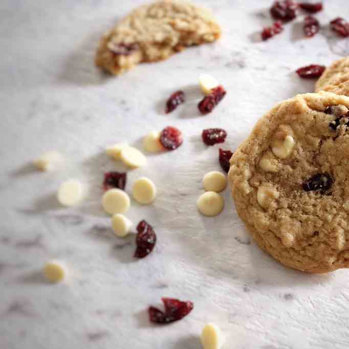 Eggless White Chocolate Cranberry Cookies