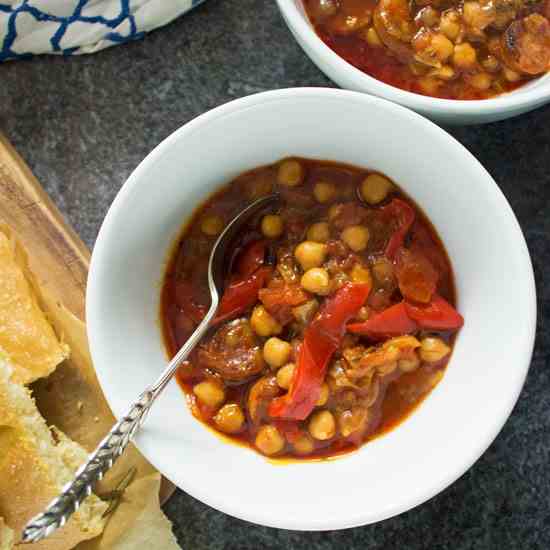 One Pot Chorizo - Chickpea Stew