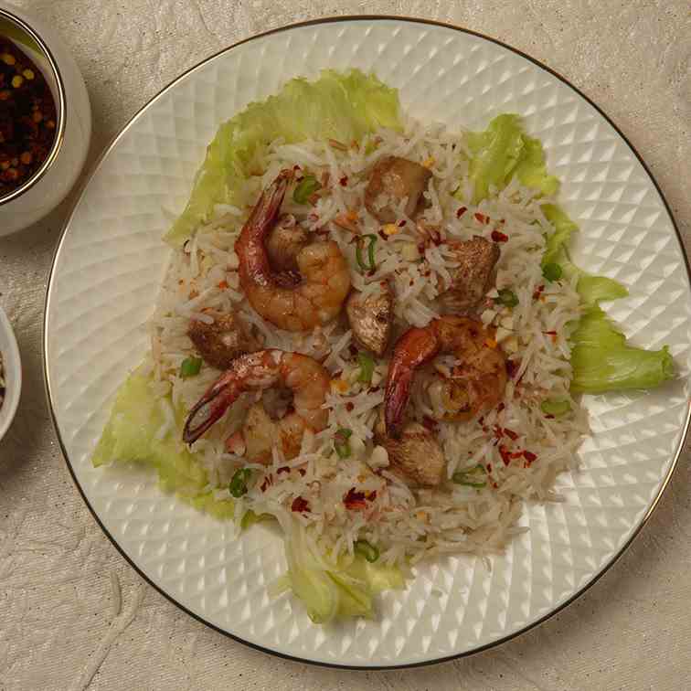 Rice salad with Chicken and Shrimp 