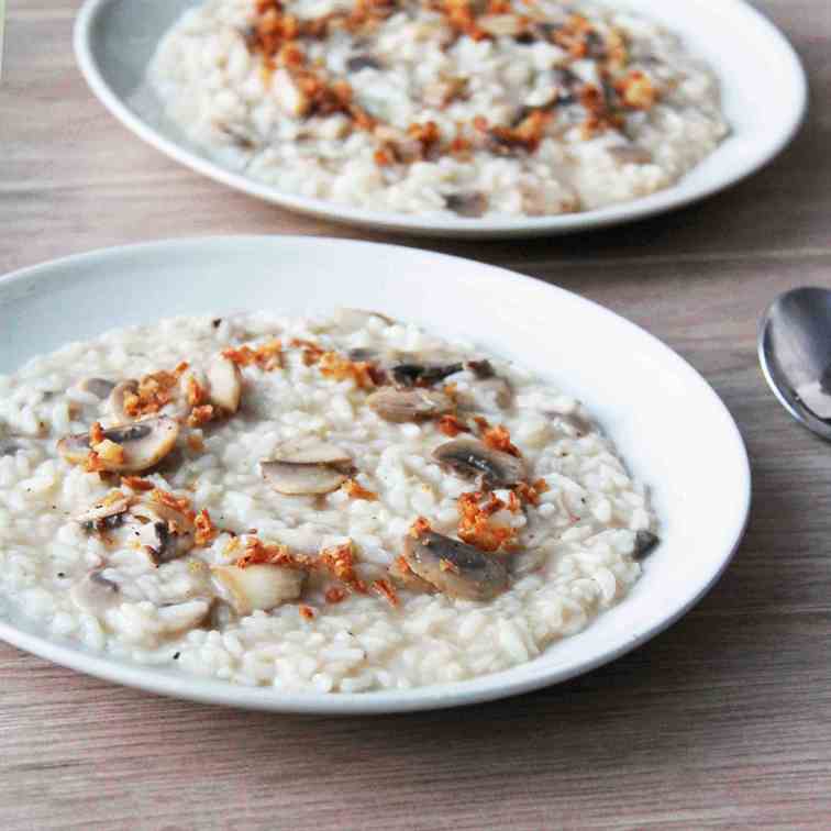 Mushroom Risotto (with beer!)