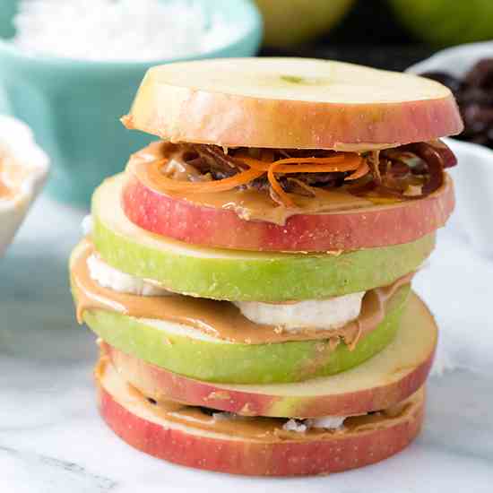Apple Peanut Butter Sandwiches