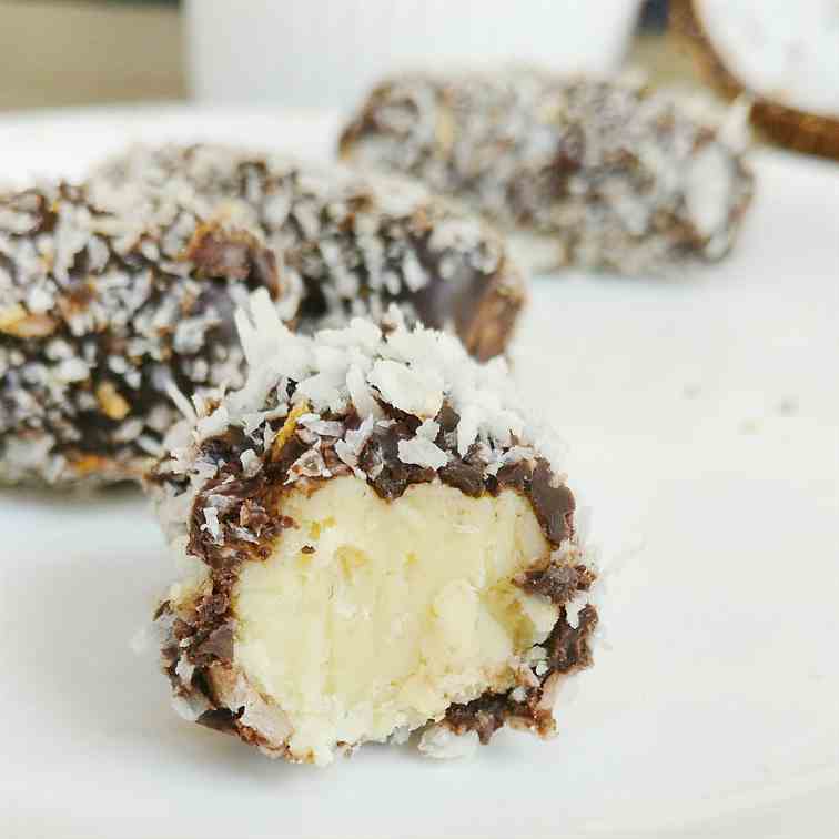 White chocolate and coconut truffles