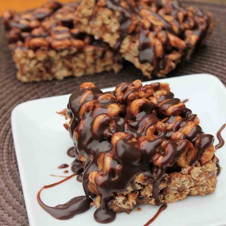 Peanut Butter and Chocolate Cheerios Bars