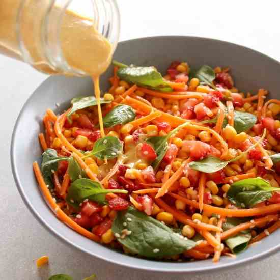 Asian Carrot Salad with Peanut Dressing