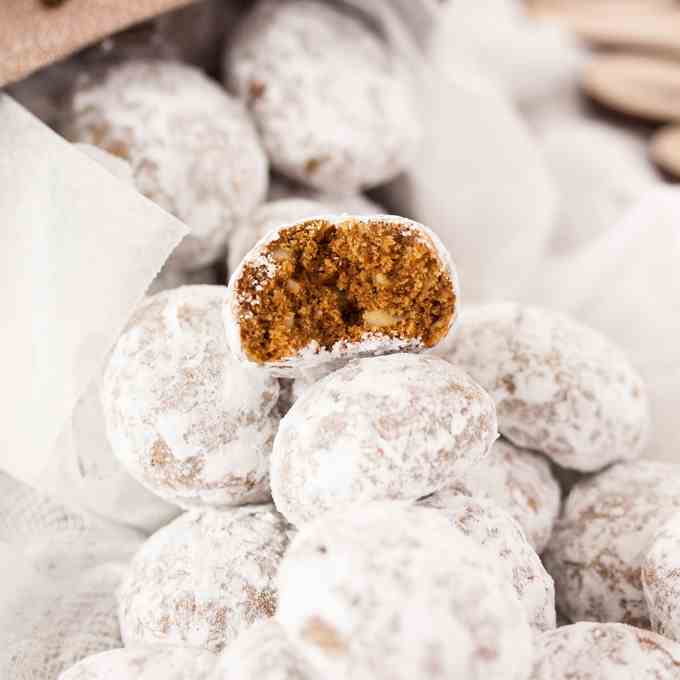 Gingerbread Almond Snowball Cookies