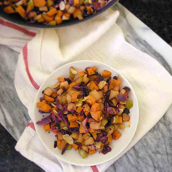 Cranberry Apple Sweet Potato Hash