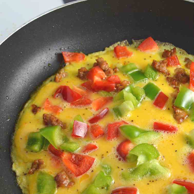 Sausage and Bell Pepper Omelette