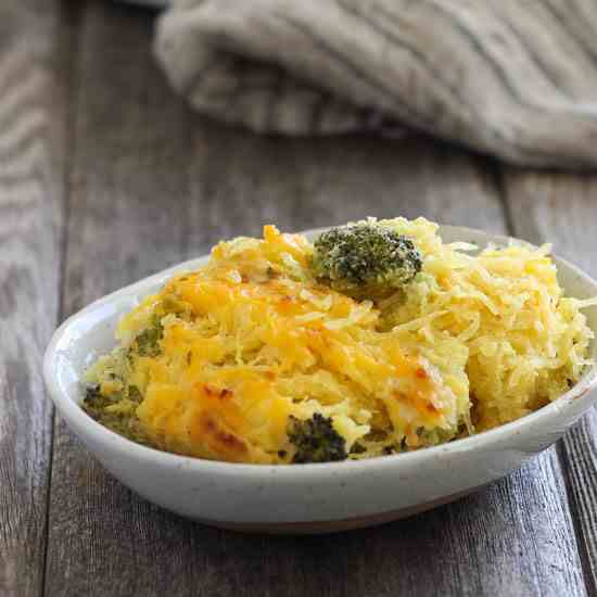 Broccoli Cheddar Spaghetti Squash