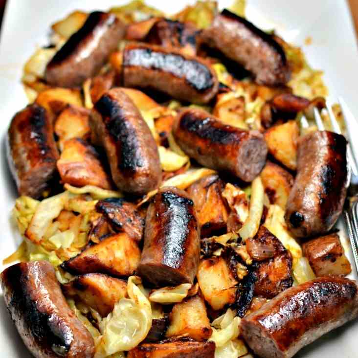 Sweet Mustard Brats And Cabbage