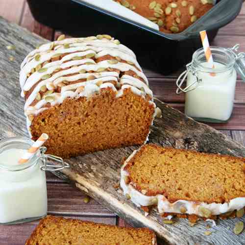 Pumpkin Loaf with Vanilla Icing