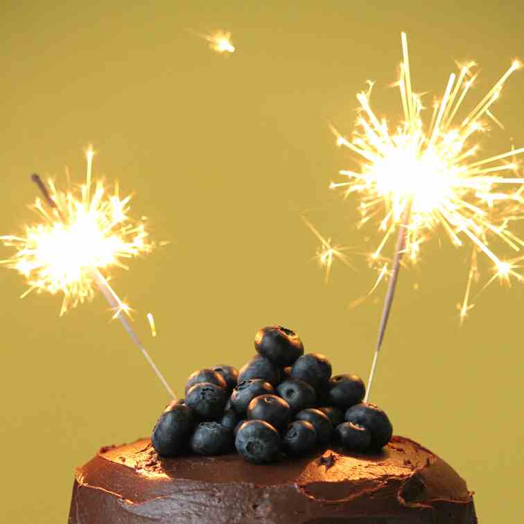 Blueberry Chocolate Mousse Birthday Cake