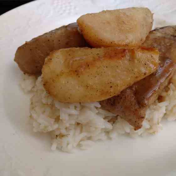 Apple Cider Pork With Pears, and Rice