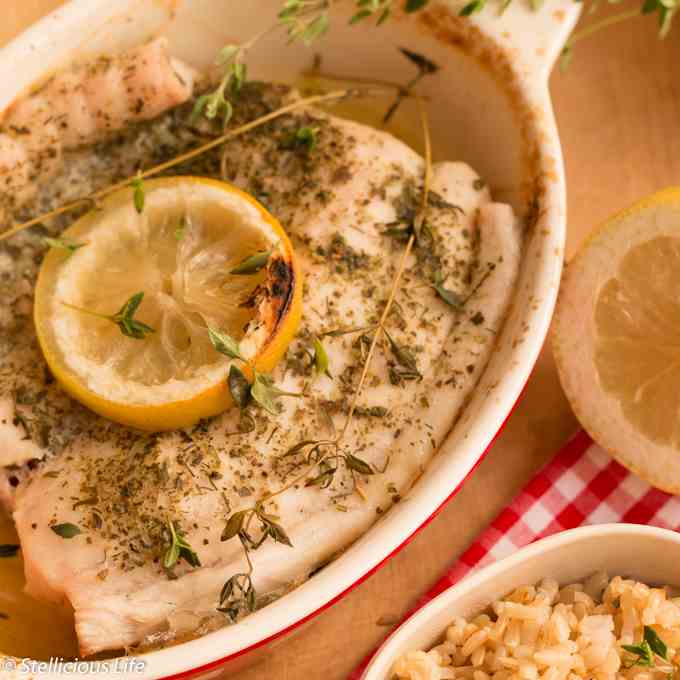 Baked Fish with Lemon and Thyme