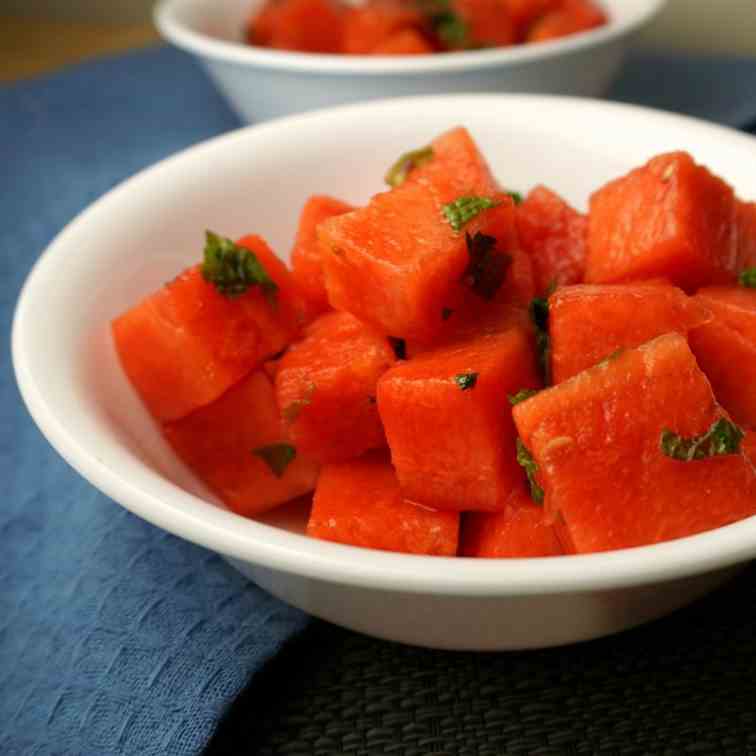 Watermelon Salad with Honey Lime Dressing