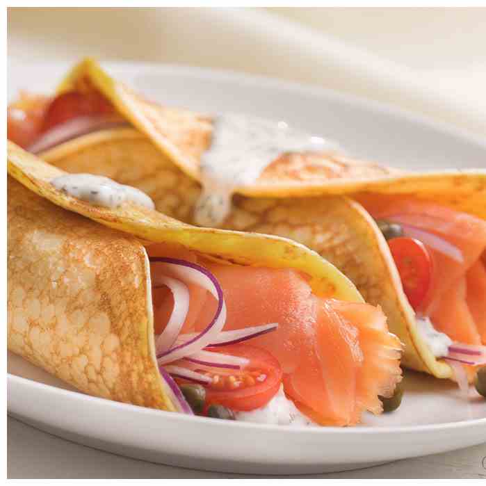 Ricotta Crepes with Smoked Salmon
