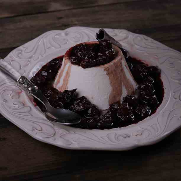 Ricotta With Port Wine Syrup With Cherry