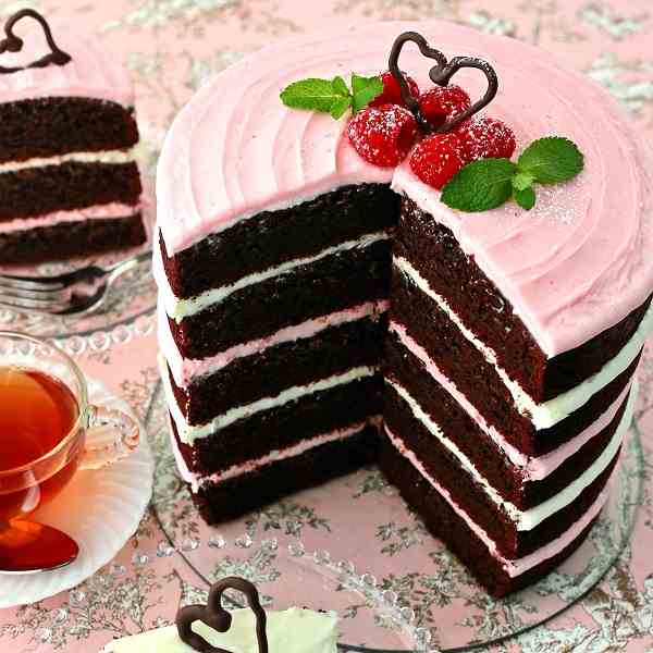 Chocolate Cake with Raspberry Frosting