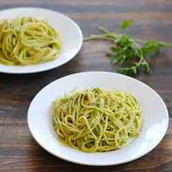 Pasta with Herb-Almond Pesto
