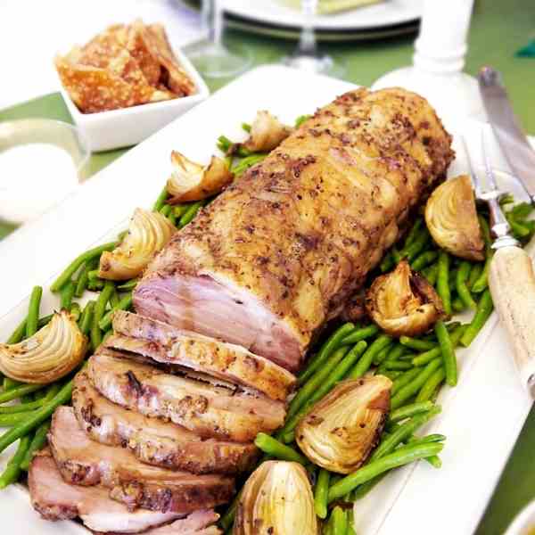 Roast Pork with Herbs - Mustard Crust Reci