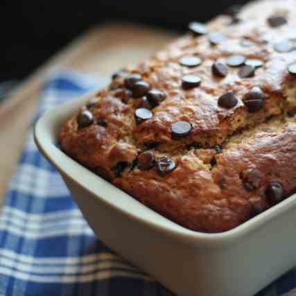 Blueberry Chocolate Chip Banana Oat Bread