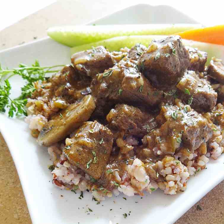 Rice and Beef Tips