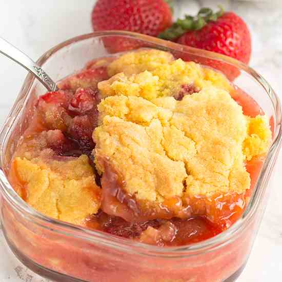 Warm Strawberry Rhubarb Shortcake