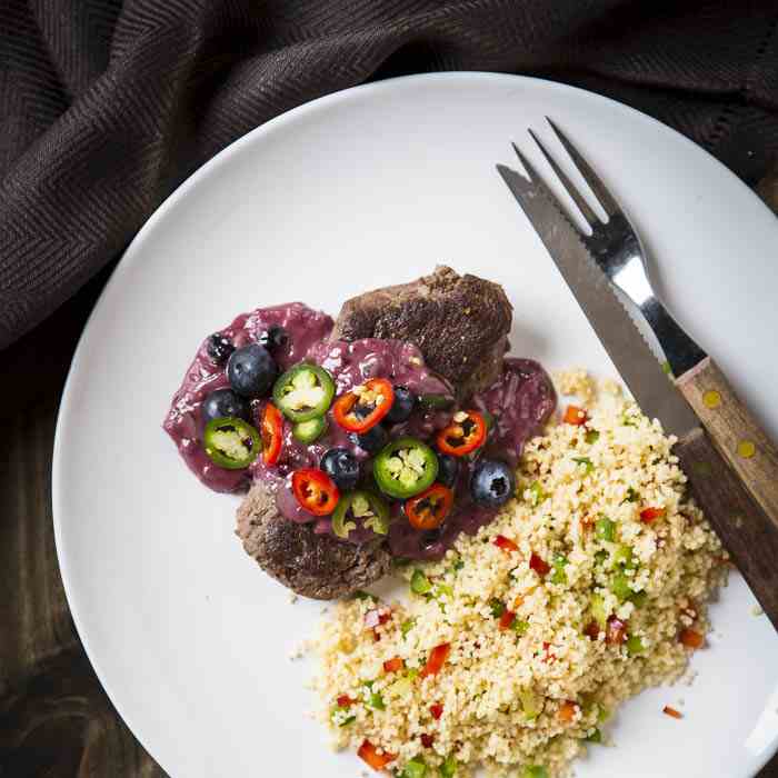 Ostrich Fillet with Blueberry Sauce Recipe