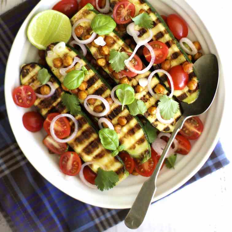 Grilled Zucchini and Chickpea Salad!