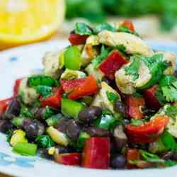 Chicken and black bean salad
