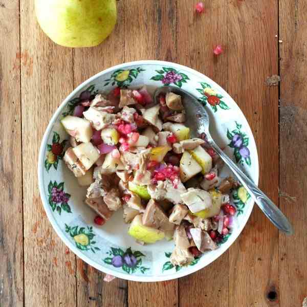 Pomegranate and Pear Chicken Salad