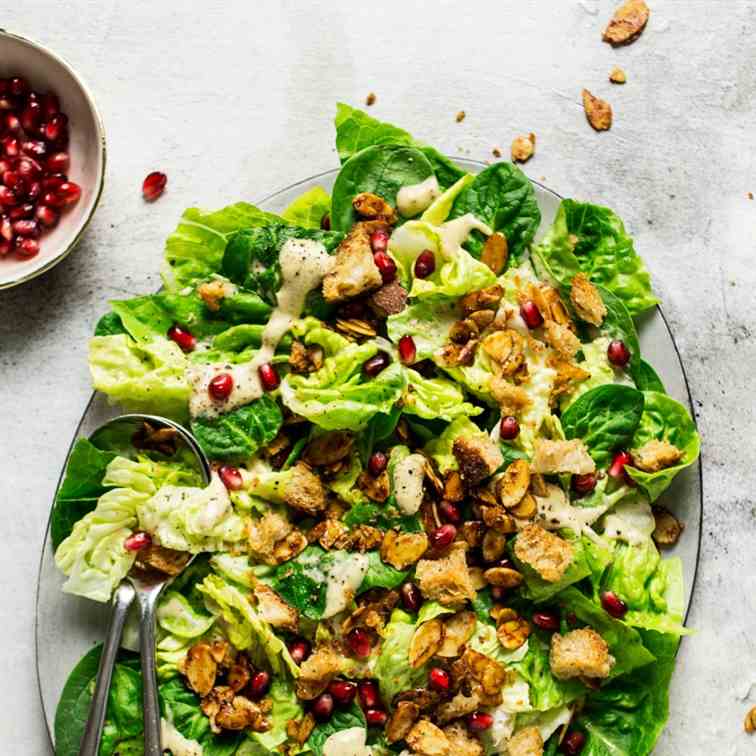Vegan Caesar salad