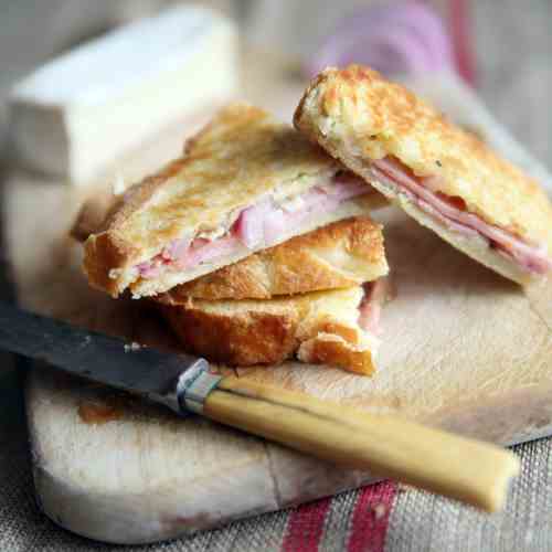 Quince, Brie, and Black Forest Ham Panini