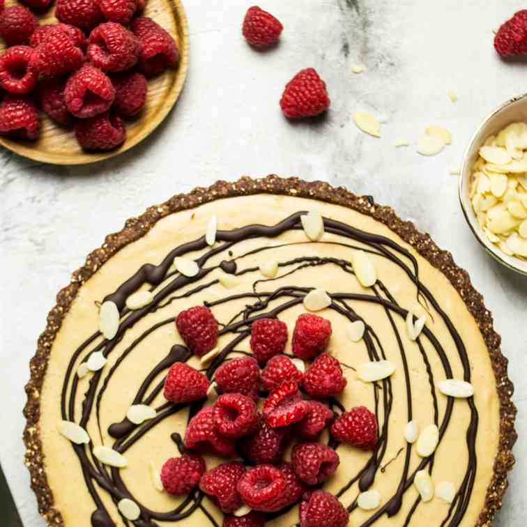 Vegan peanut butter mousse and jelly tart