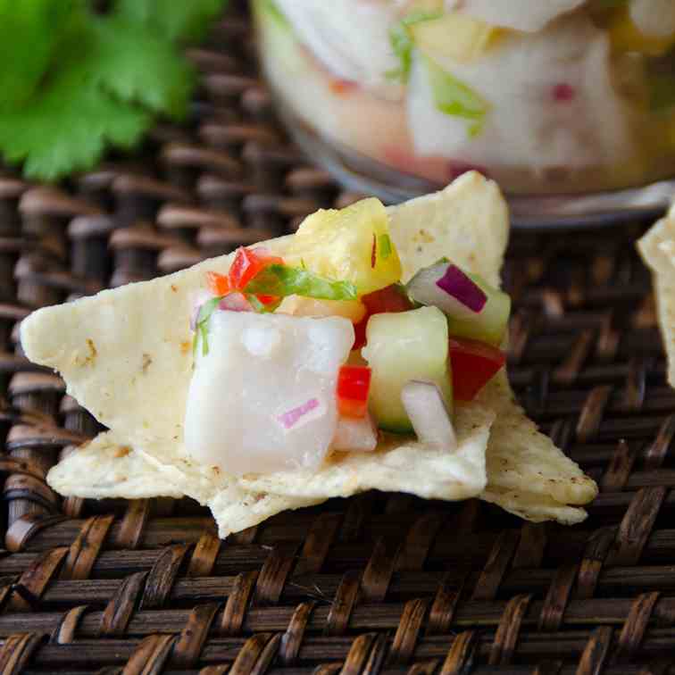 snapper and pineapple ceviche