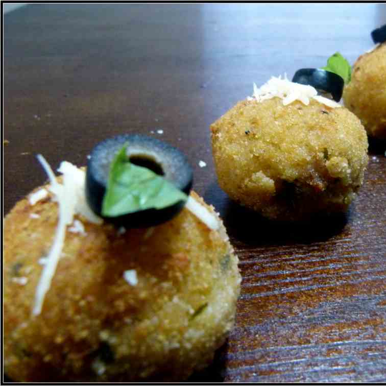 Olive stuffed Italian Rice balls