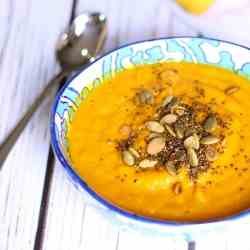 Curried Carrot Soup with Toasted Seeds