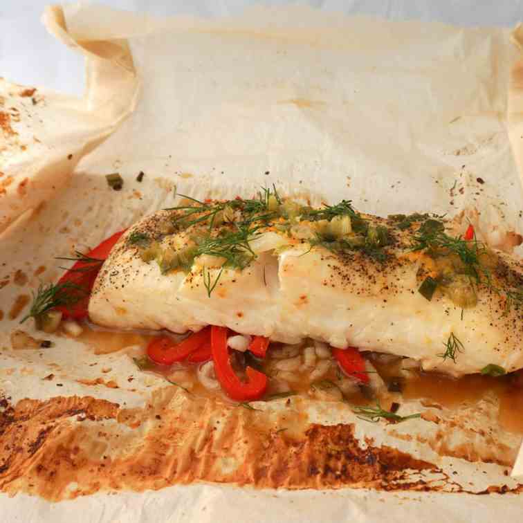 Asian Flavored Baked Halibut 