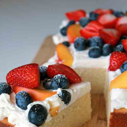 Summer fruit chiffon cake