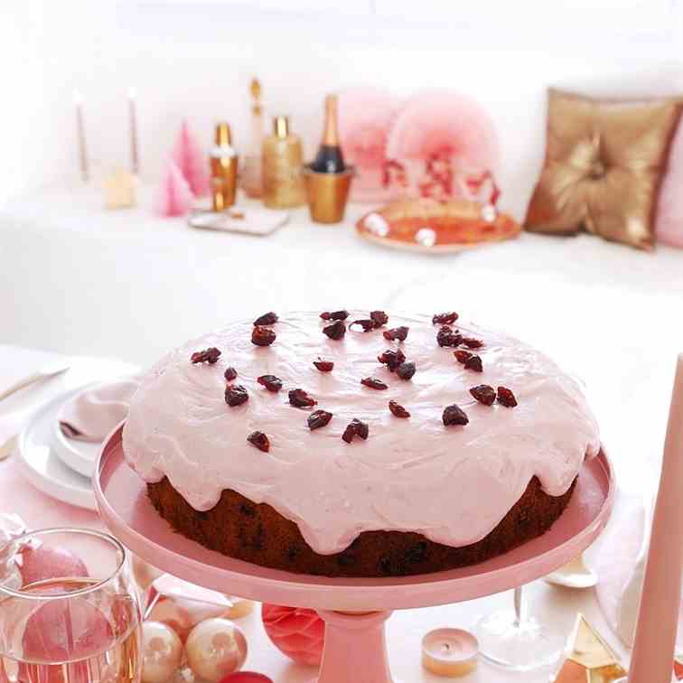 Cranberry Christmas Cake - Pink Frosting