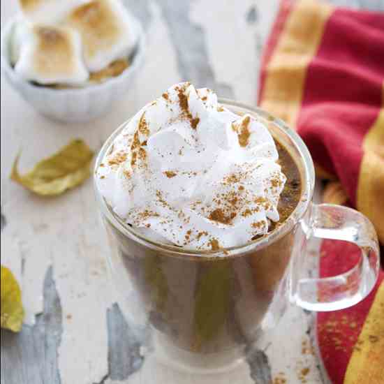 PUMPKIN HOT CHOCOLATE WITH TOASTED MARSHMA