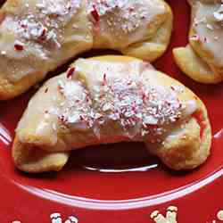 White Chocolate Candy Cane Crescents