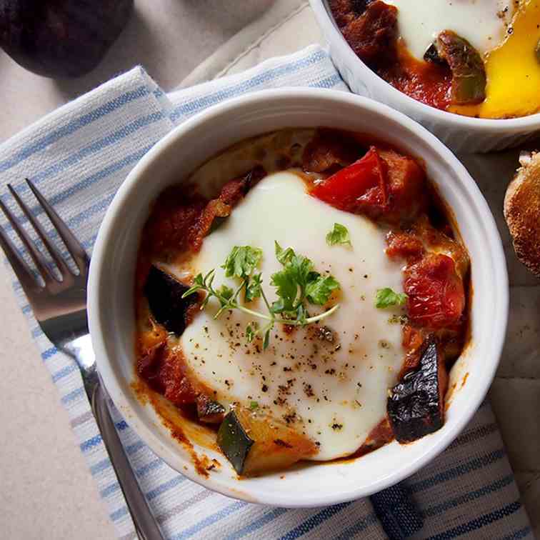 Baked Eggs with Ratatouille