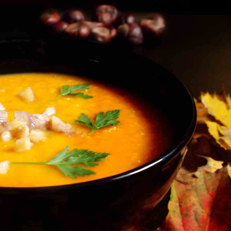 Autumn heartwarming orange soup