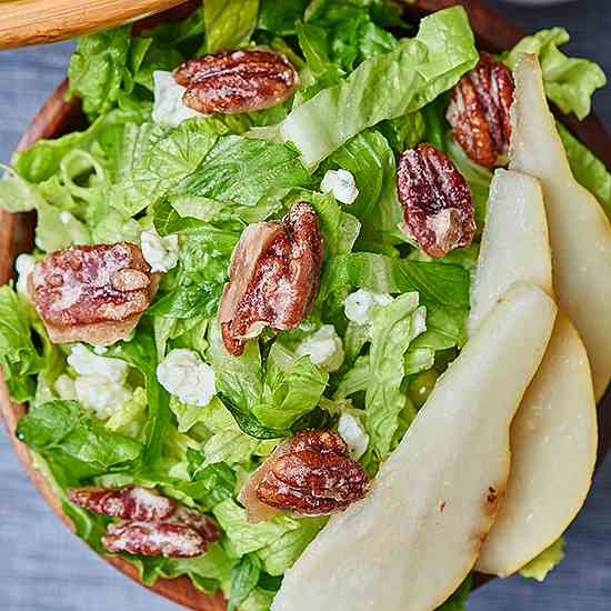 Pear, Blue Cheese, Candied Pecan Salad